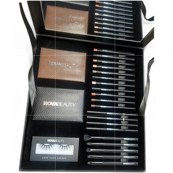 FASHIONNOVA Nova Beauty New Eye Collection Box w/ Mirror - 23 Piece Set - Picture 2 of 16